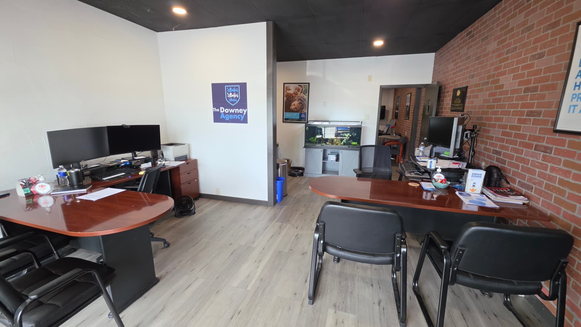 Desks and waiting area inside the Dillsburg, PA insurance office
